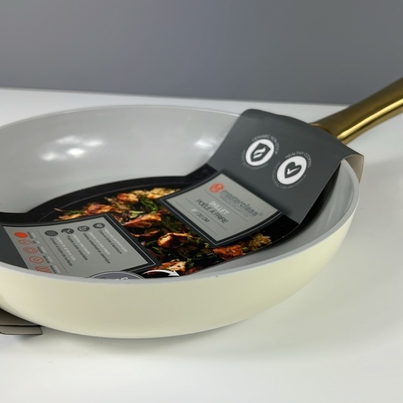 Masterclass Cookware Ceramic Non Stick Frying Pan Skillet Gold Handle 8" NEW - Picture 5 of 6